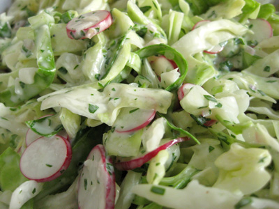 Cabbage and radish coleslaw