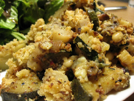crumbly, warm, and full of vegetables.